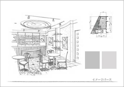 店舗パース、プレゼンテーション、店舗