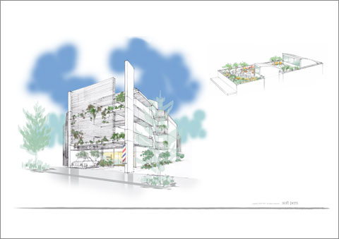 建築パース、プレゼン。ソフトパース、3世帯住宅